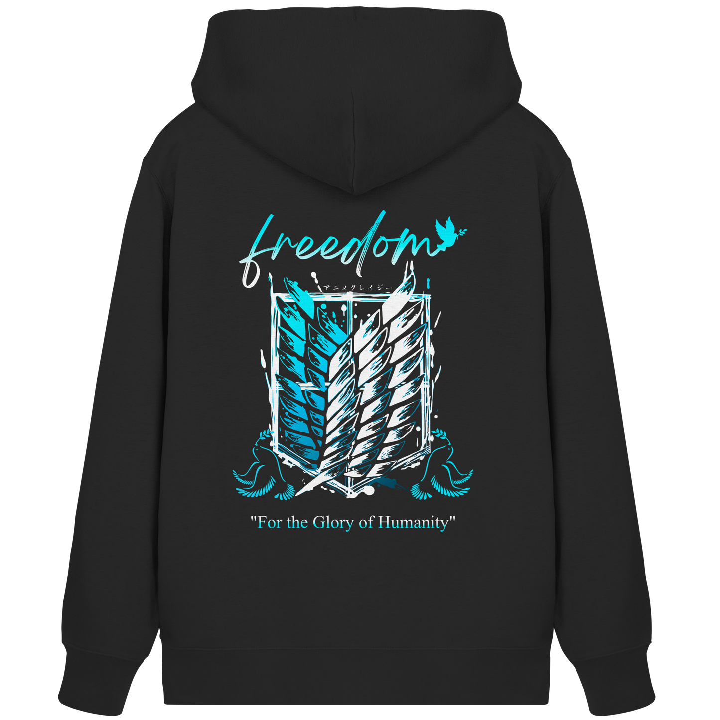 "Blue Rebellion - Wings Of Hope" Back Organic Zipper