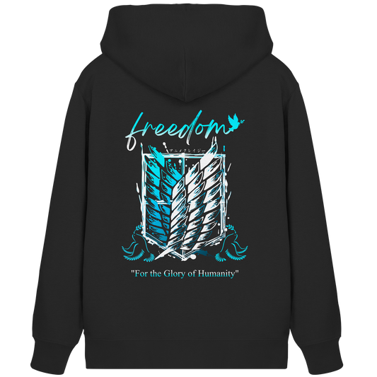 "Blue Rebellion - Wings Of Hope" Back Organic Zipper