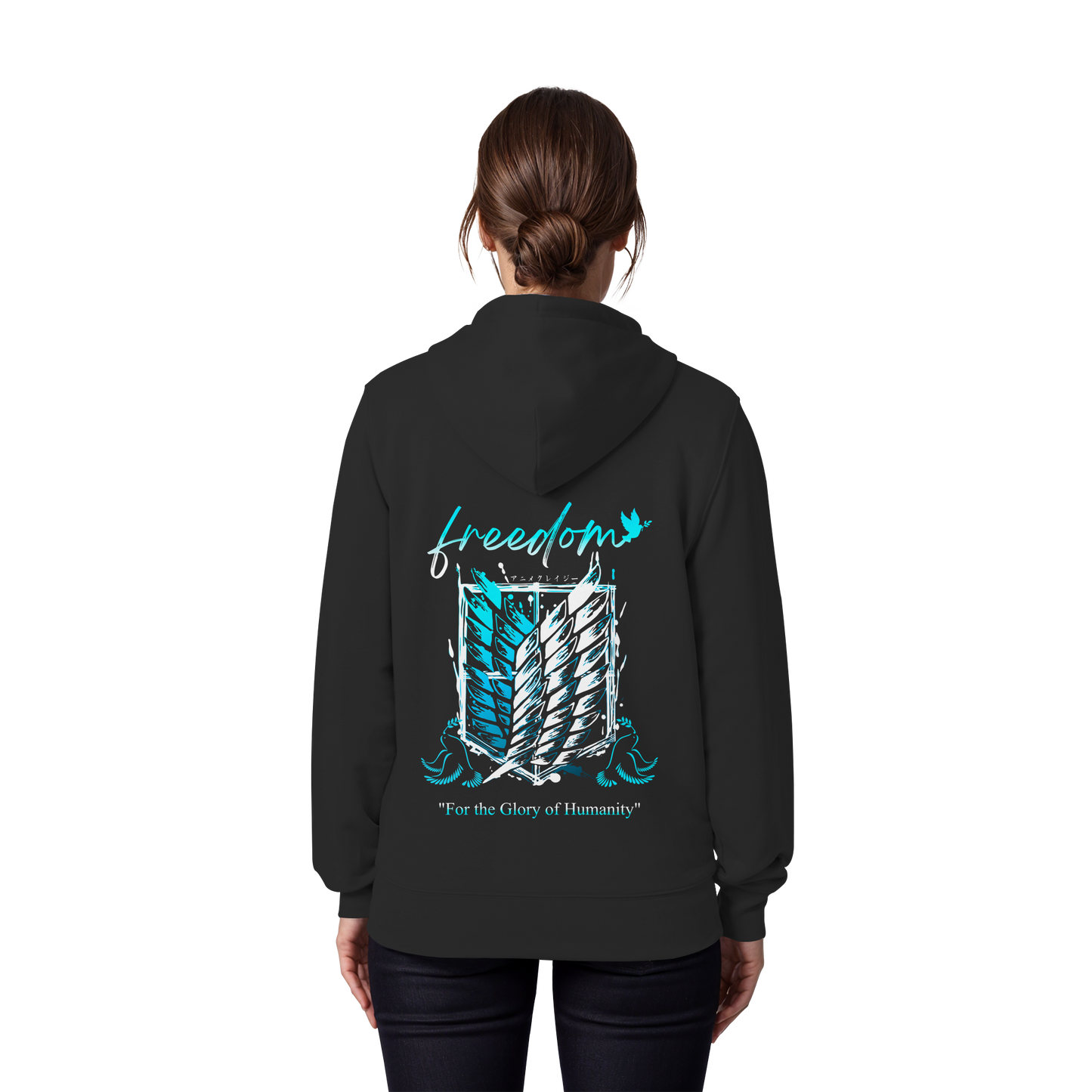 "Blue Rebellion - Wings Of Hope" Back Organic Zipper