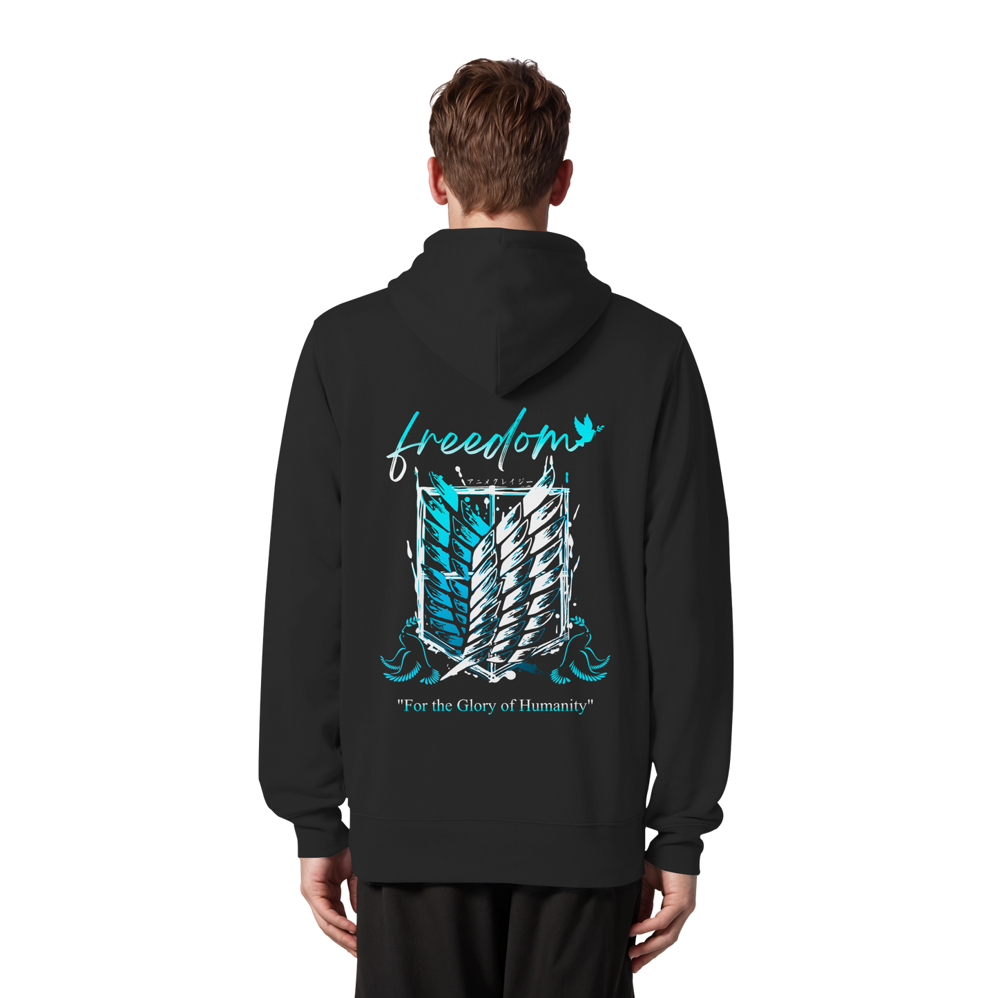 "Blue Rebellion - Wings Of Hope" Back Organic Zipper