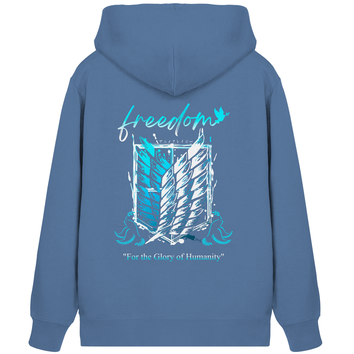 "Blue Rebellion - Wings Of Hope" Back Organic Zipper
