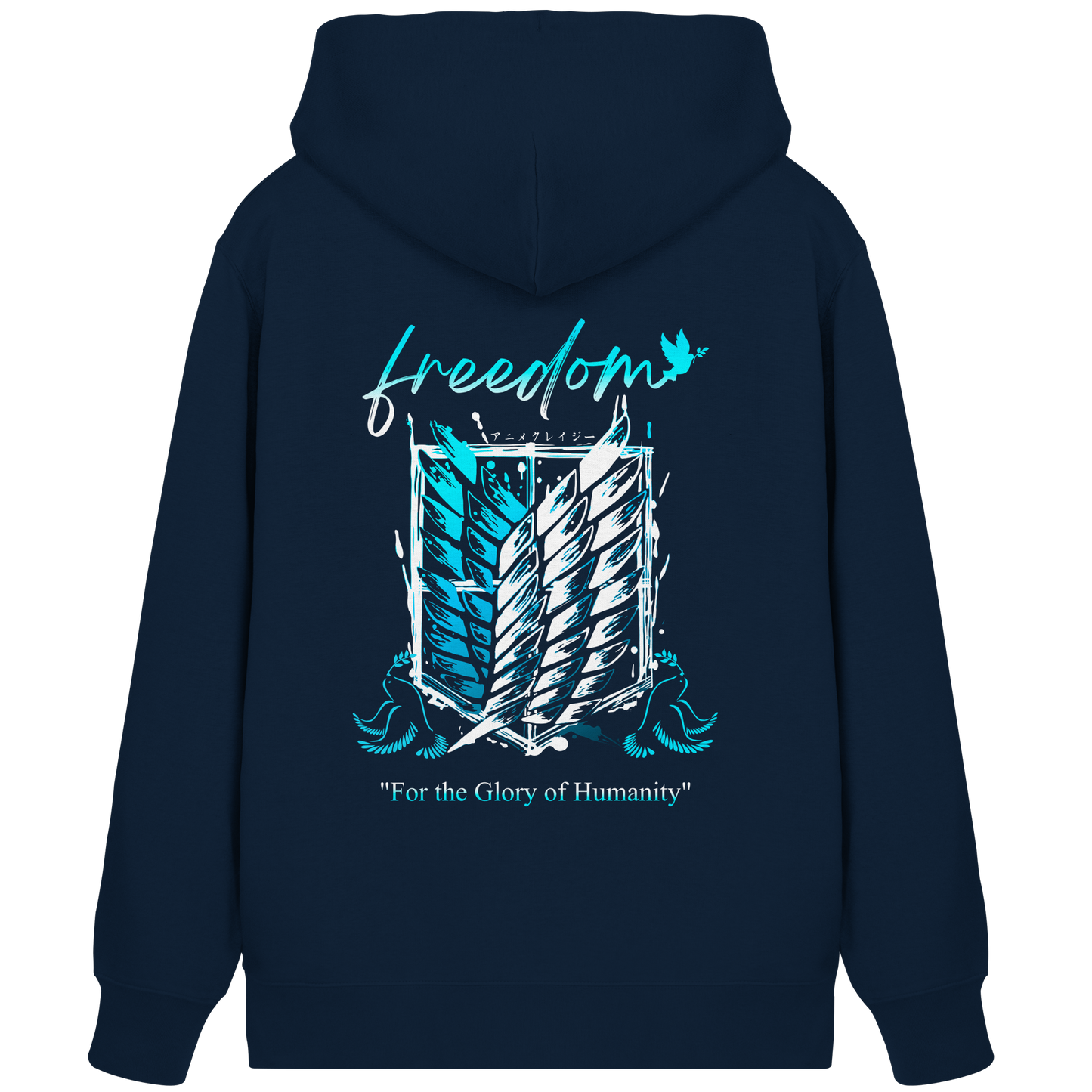"Blue Rebellion - Wings Of Hope" Back Organic Zipper