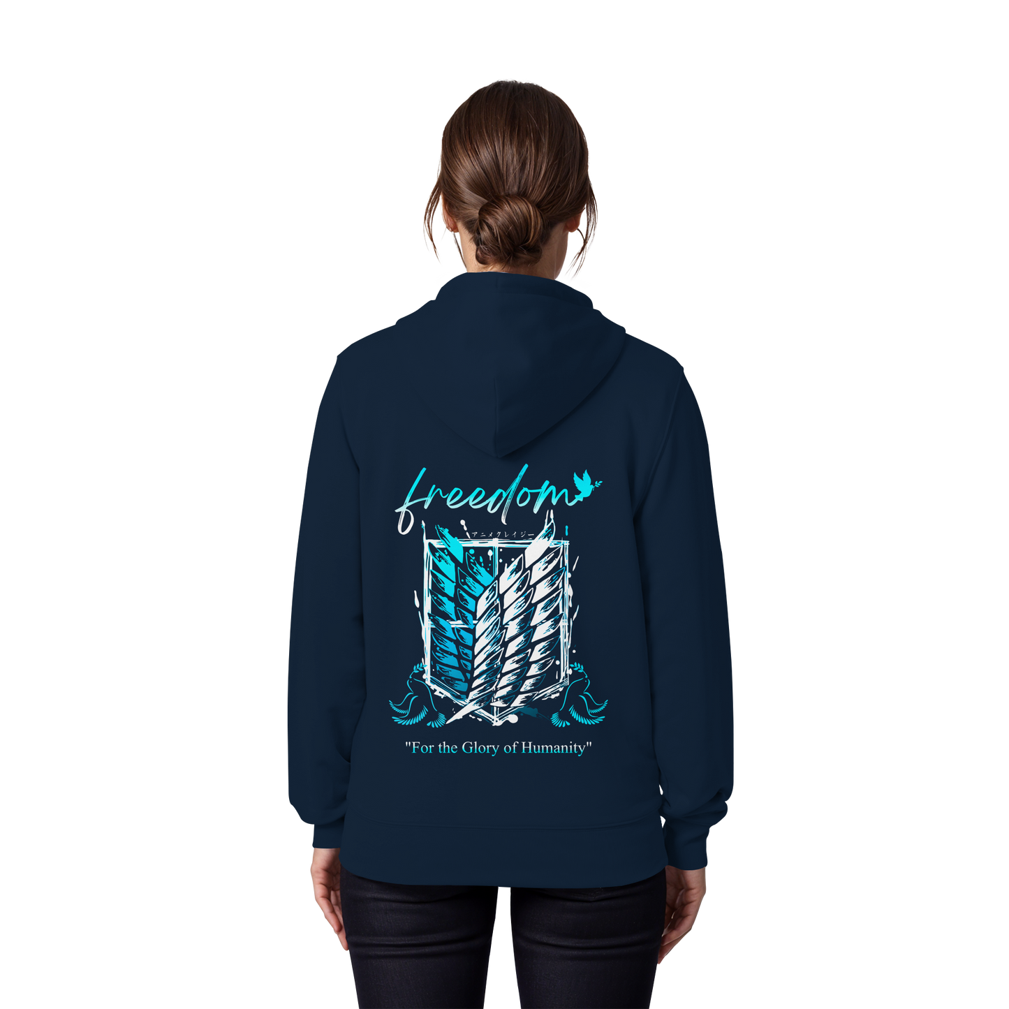 "Blue Rebellion - Wings Of Hope" Back Organic Zipper