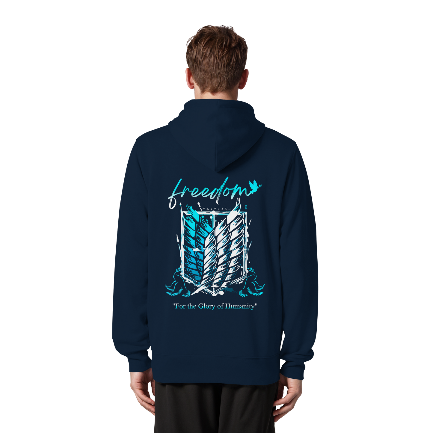 "Blue Rebellion - Wings Of Hope" Back Organic Zipper