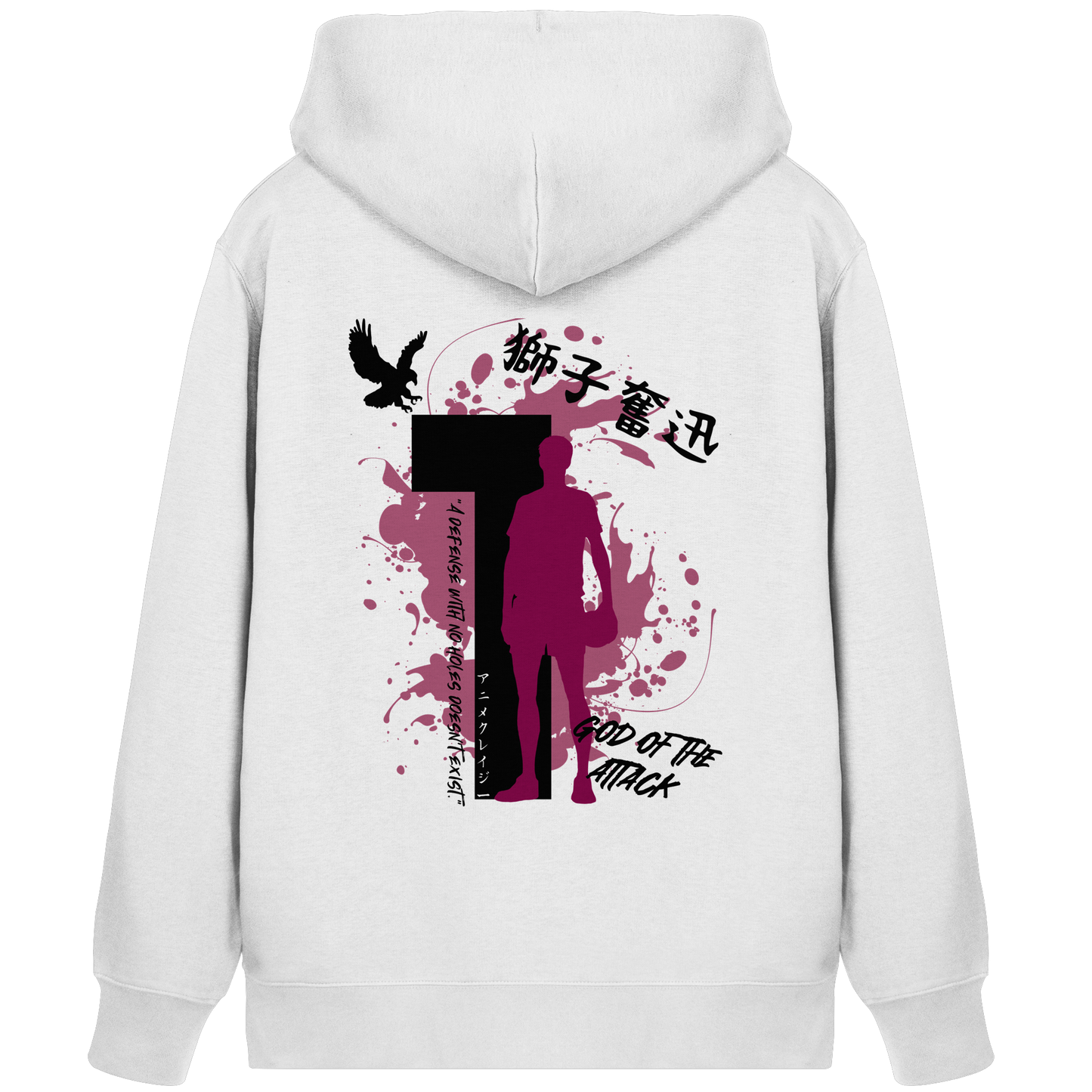 "God Of The Attack" White Organic Zipper