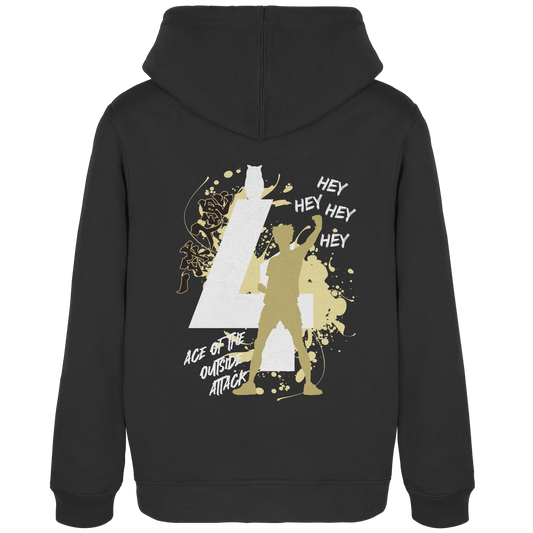 "Ace Of The Outside Attack" Back Black Women Organic Hoodie