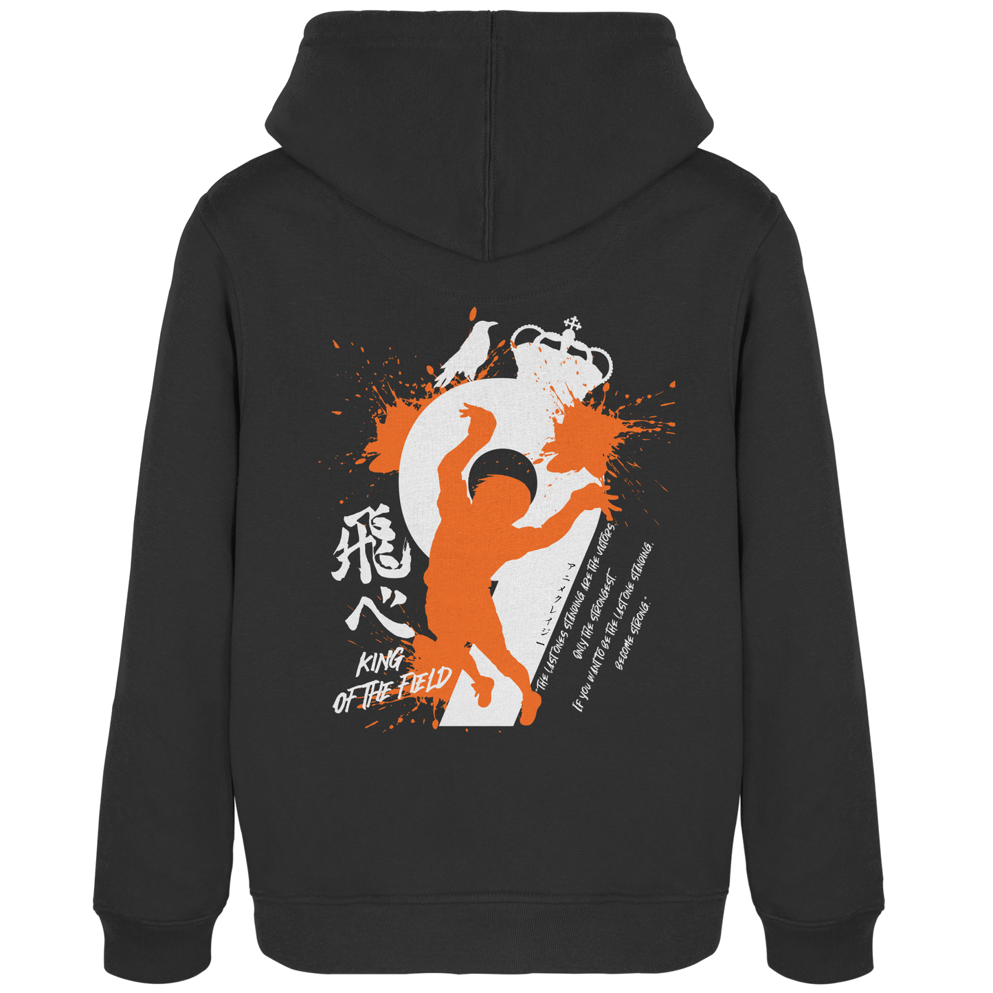 "King Of The Field 2.0" Back Black Women Organic Hoodie