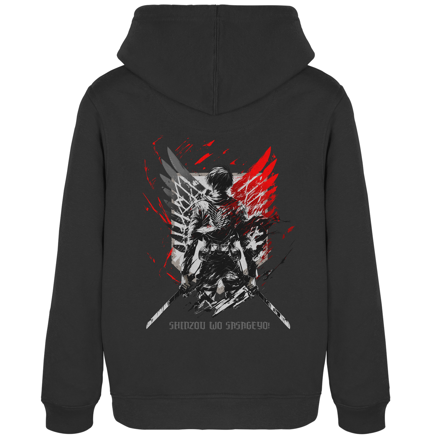 "Wings of Resolve" Back Women Organic Hoodie