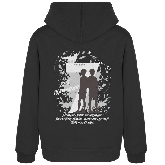 "Best Playmaker" Back Black Women Organic Hoodie