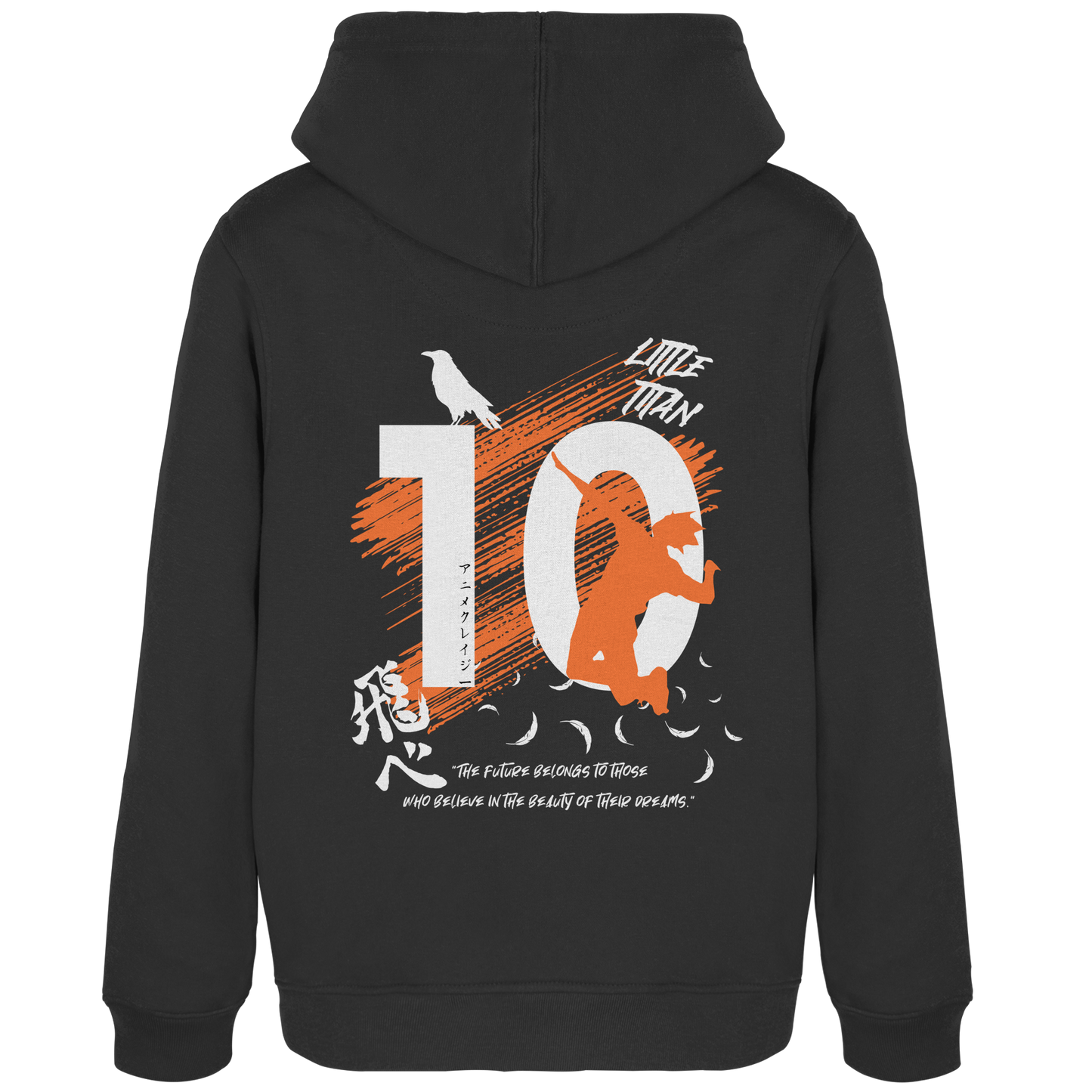 "Little Titan" Back Black Women Organic Hoodie