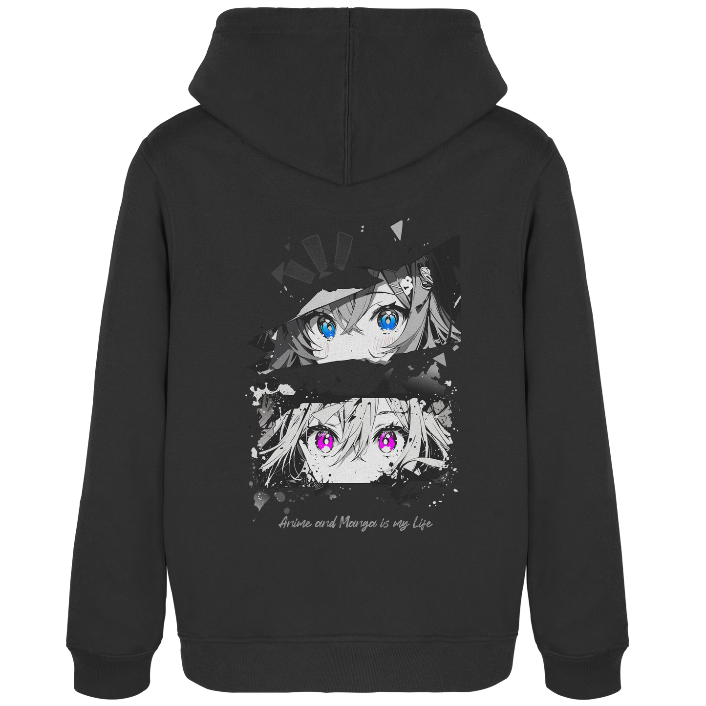 "Anime Eyes" Back - Womens Organic Hoodie B&C
