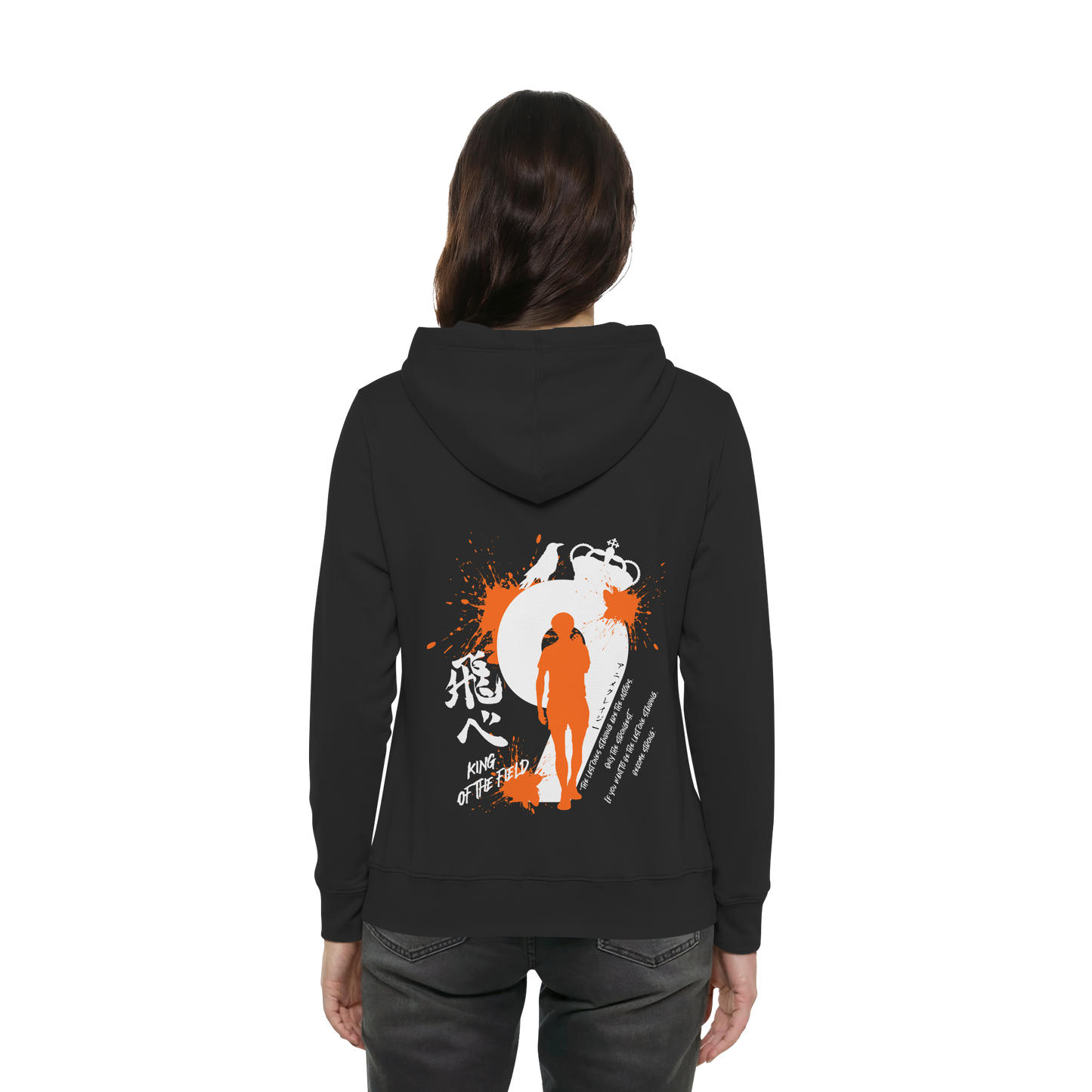 "King Of The Field" Back Black Women Organic Hoodie