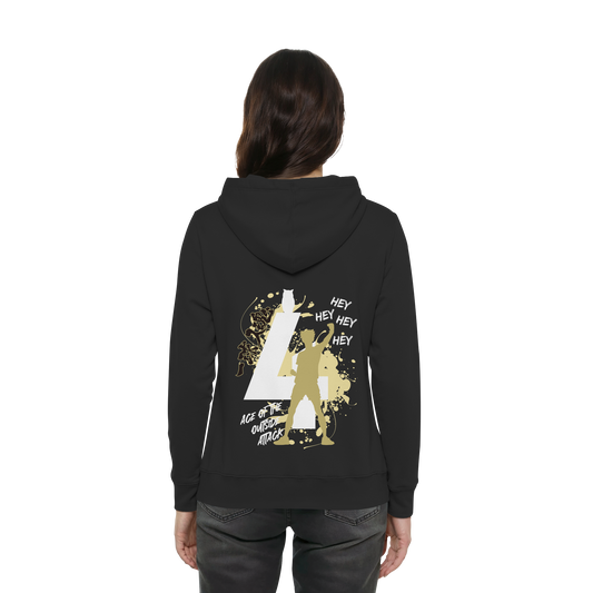 "Ace Of The Outside Attack" Back Black Women Organic Hoodie
