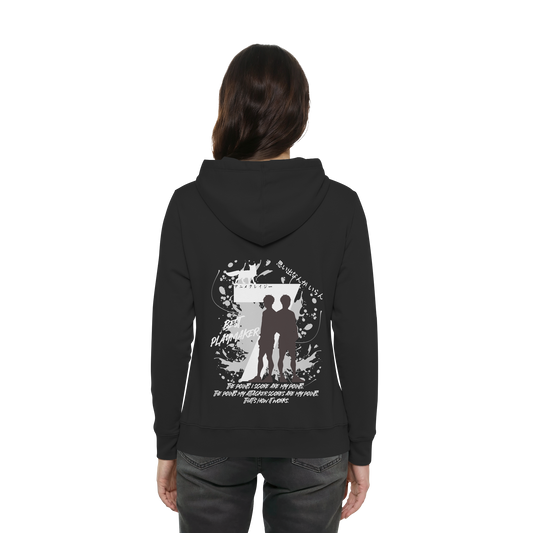 "Best Playmaker" Back Black Women Organic Hoodie