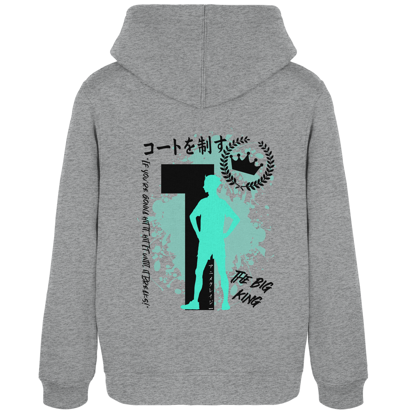 "The Big King" Back Grey Women Organic Hoodie