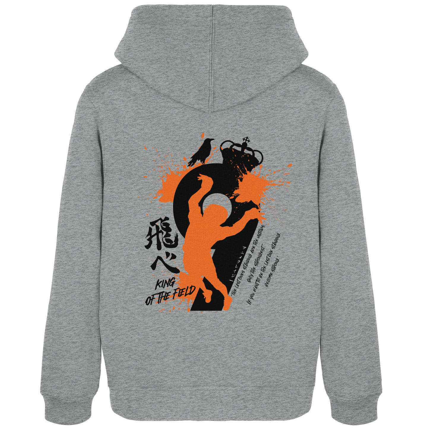 "King Of The Field 2.0" Back Grey Women Organic Hoodie