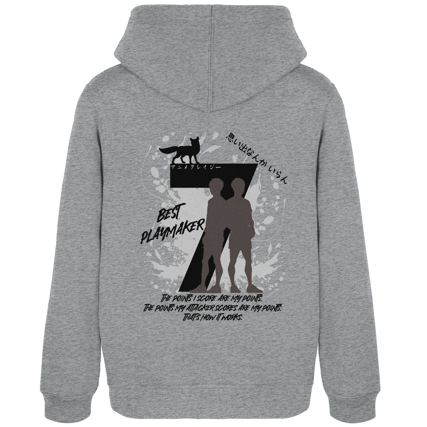 "Best Playmaker" Back Grey Women Organic Hoodie