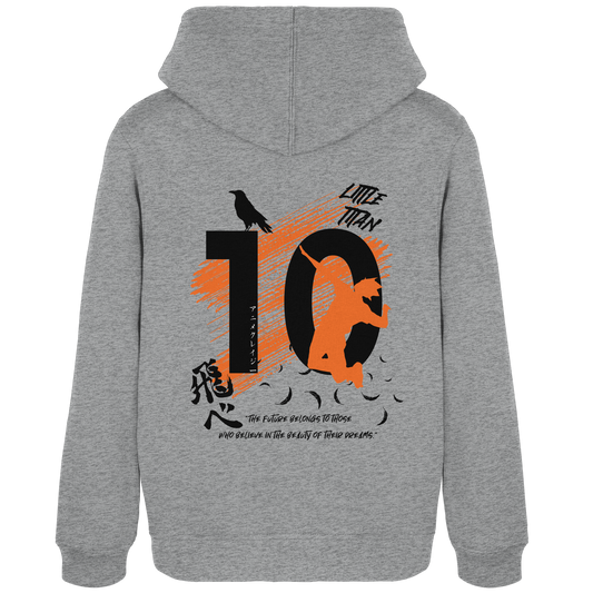 "Little Titan" Back Grey Women Organic Hoodie