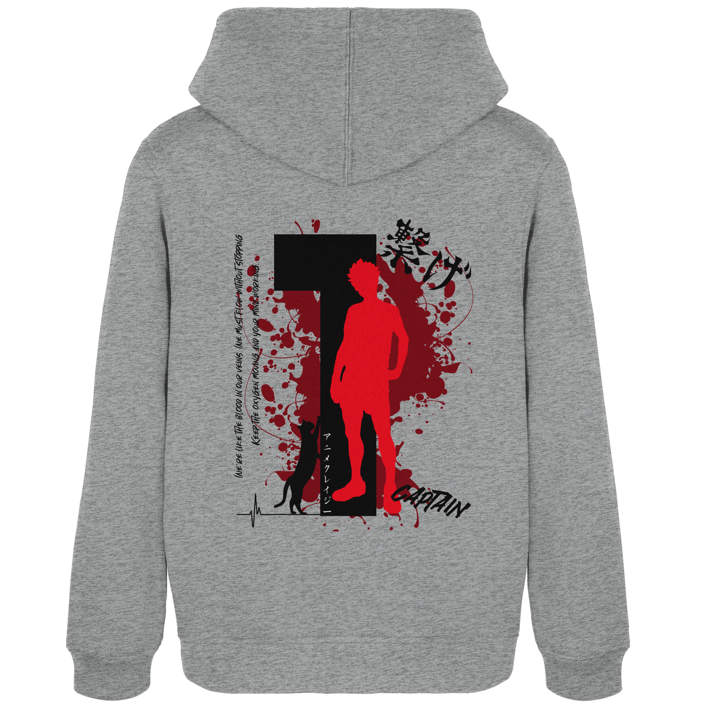 "Captain" Back Grey Women Organic Hoodie