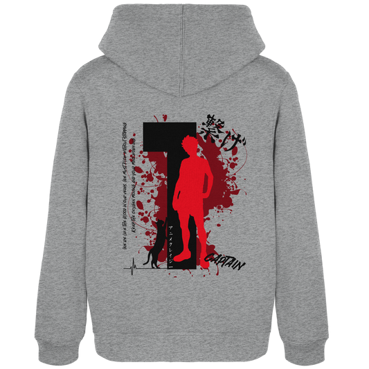 "Captain" Back Grey Women Organic Hoodie