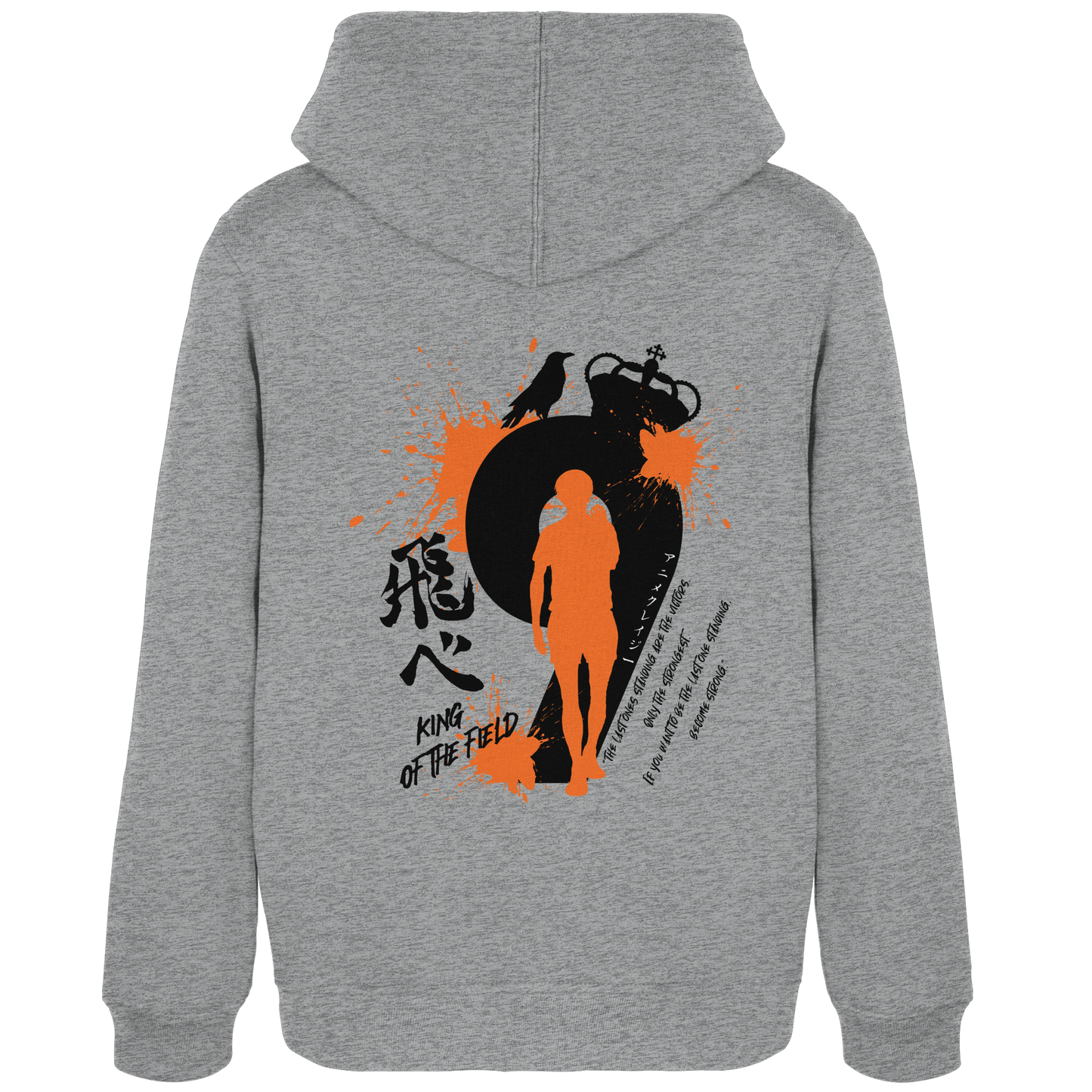 "King Of The Field" Back Grey Women Organic Hoodie