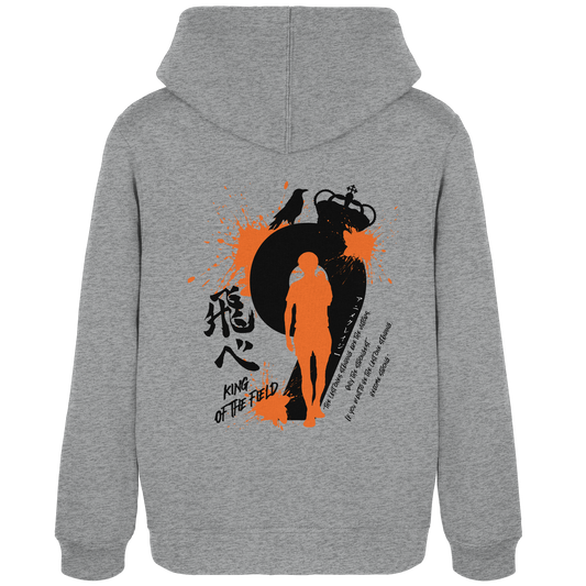 "King Of The Field" Back Grey Women Organic Hoodie