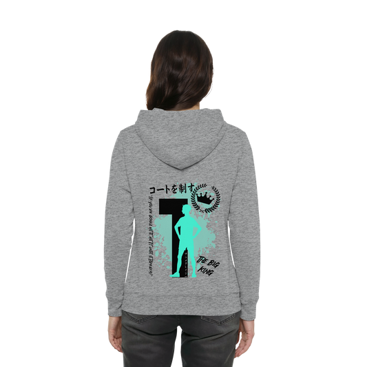 "The Big King" Back Grey Women Organic Hoodie