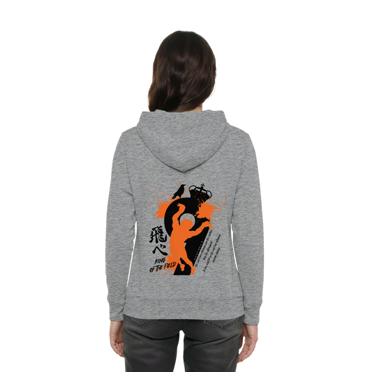 "King Of The Field 2.0" Back Grey Women Organic Hoodie