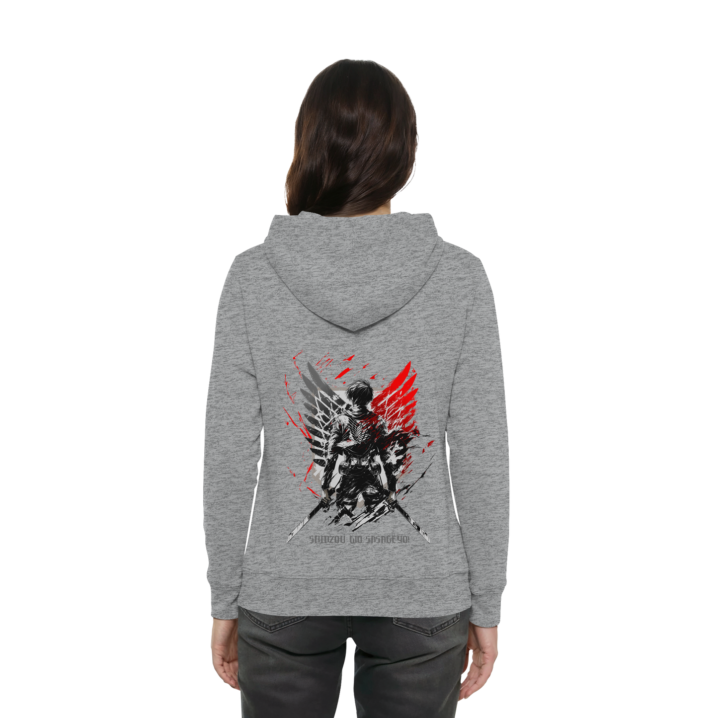 "Wings of Resolve" Back Women Organic Hoodie