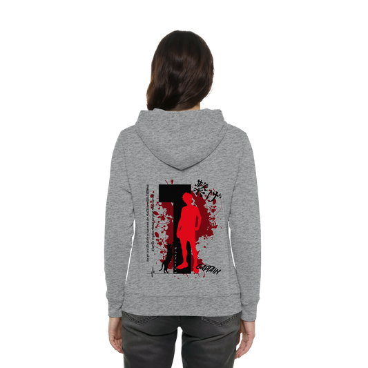 "Captain" Back Grey Women Organic Hoodie