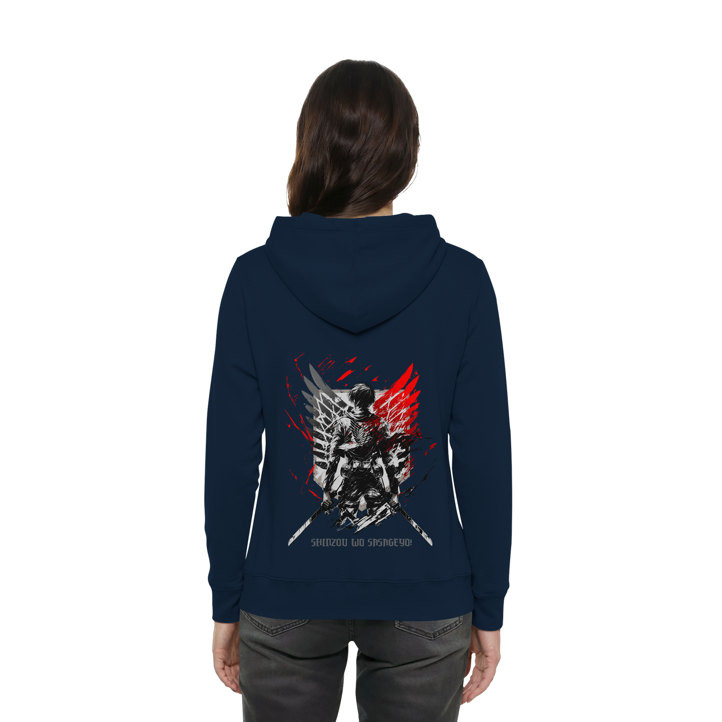 "Wings of Resolve" Back Women Organic Hoodie