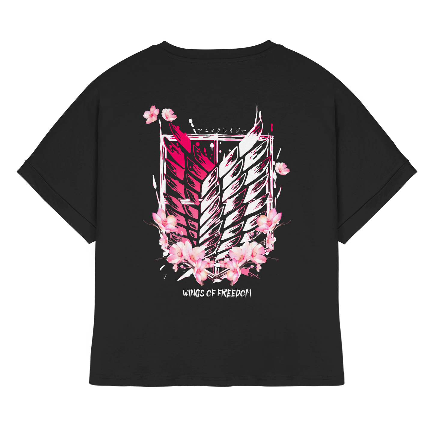 "Petals of Liberation“ Back Womens Organic Rolled Sleeves Shirt