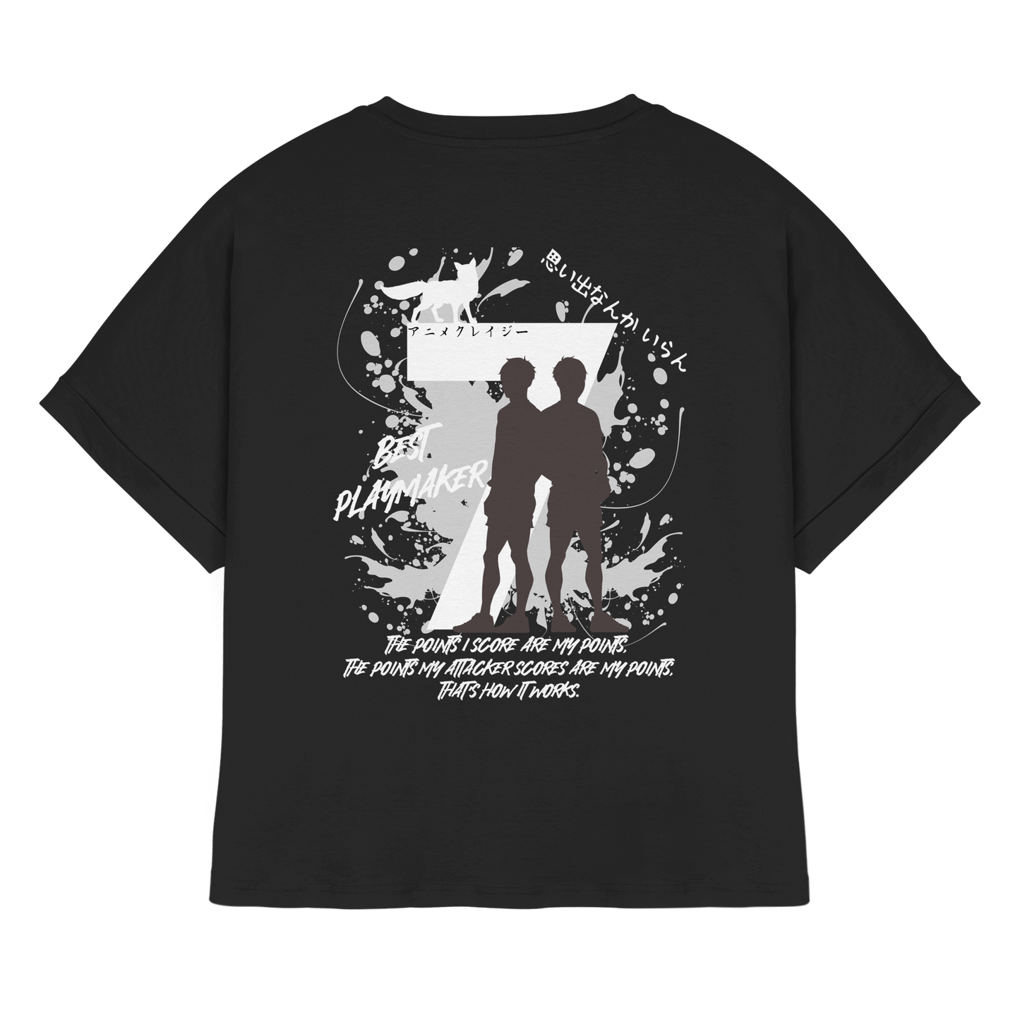 "Best Playmaker" Back Black Womens Organic Rolled Sleeves Shirt