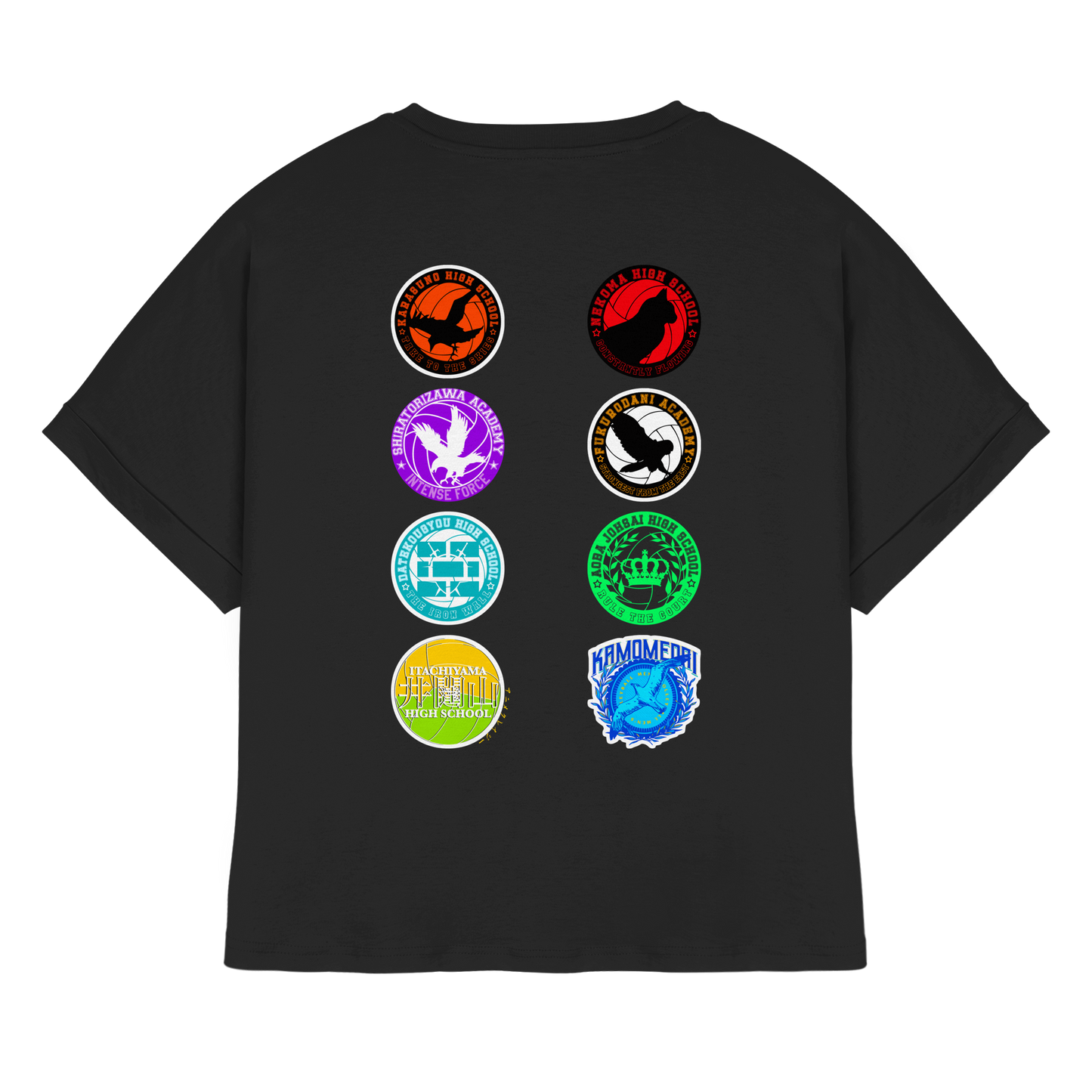 "Ascension Marks" Back Black Womens Organic Rolled Sleeves Shirt