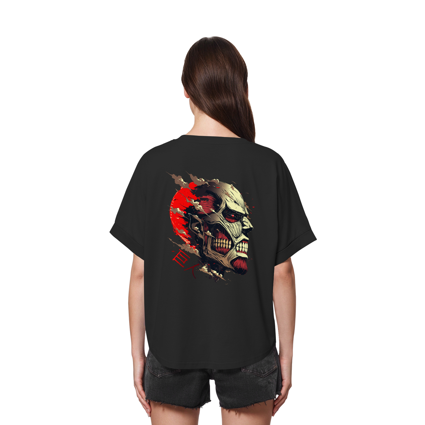 "Titan" Back Womens Organic Rolled Sleeves Shirt