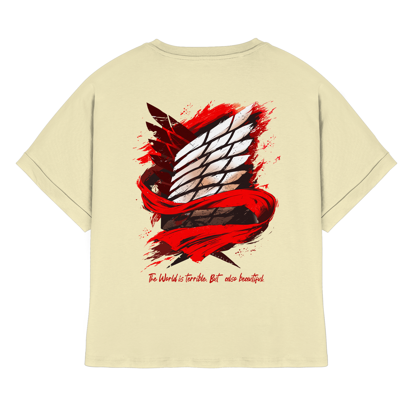 "Verbundenheit" Back Womens Organic Rolled Sleeves Shirt