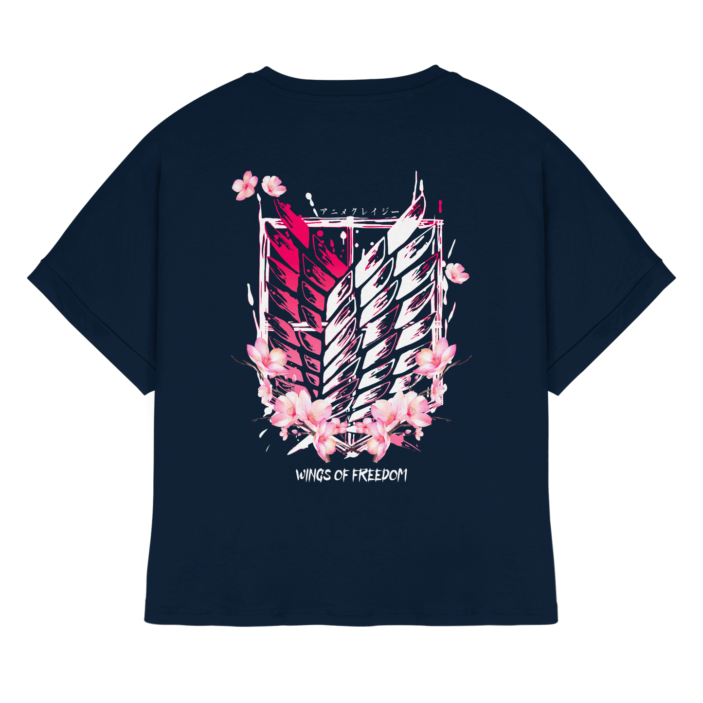 "Petals of Liberation“ Back Womens Organic Rolled Sleeves Shirt