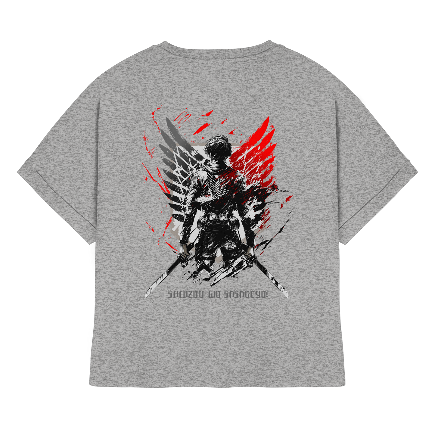 "Wings of Resolve" Back Womens Organic Rolled Sleeves Shirt