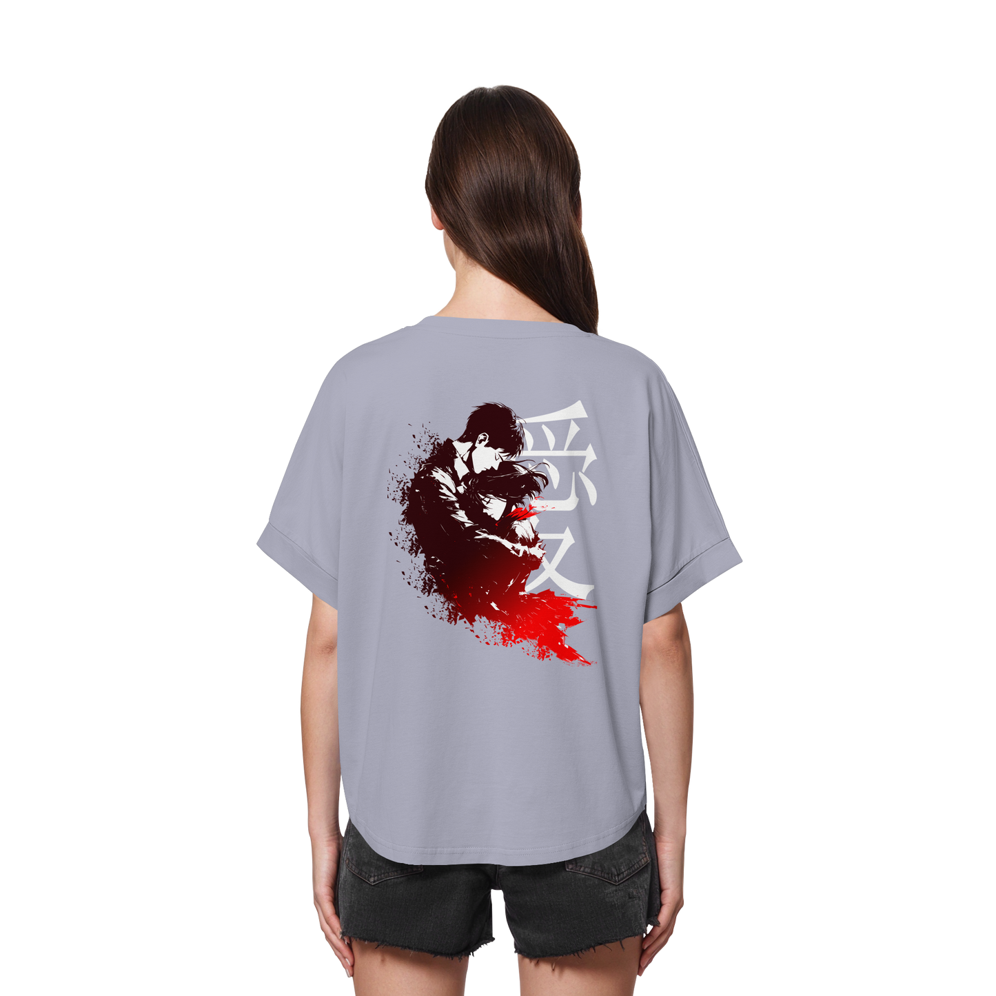 "Bound by Fate" Back Womens Organic Rolled Sleeves Shirt
