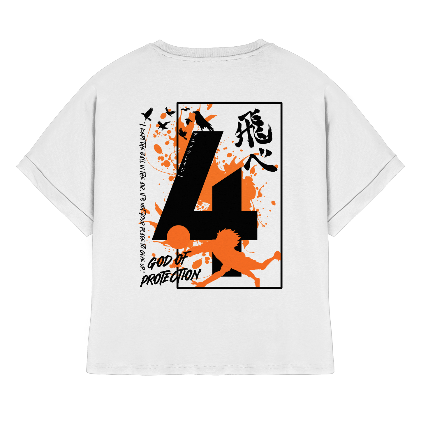"God Of Protection" Back White Womens Organic Rolled Sleeves Shirt