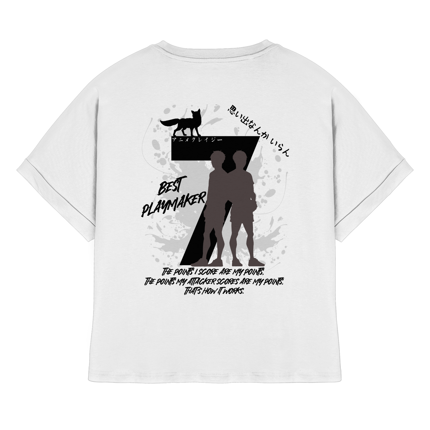 "Best Playmaker" Back White Womens Organic Rolled Sleeves Shirt