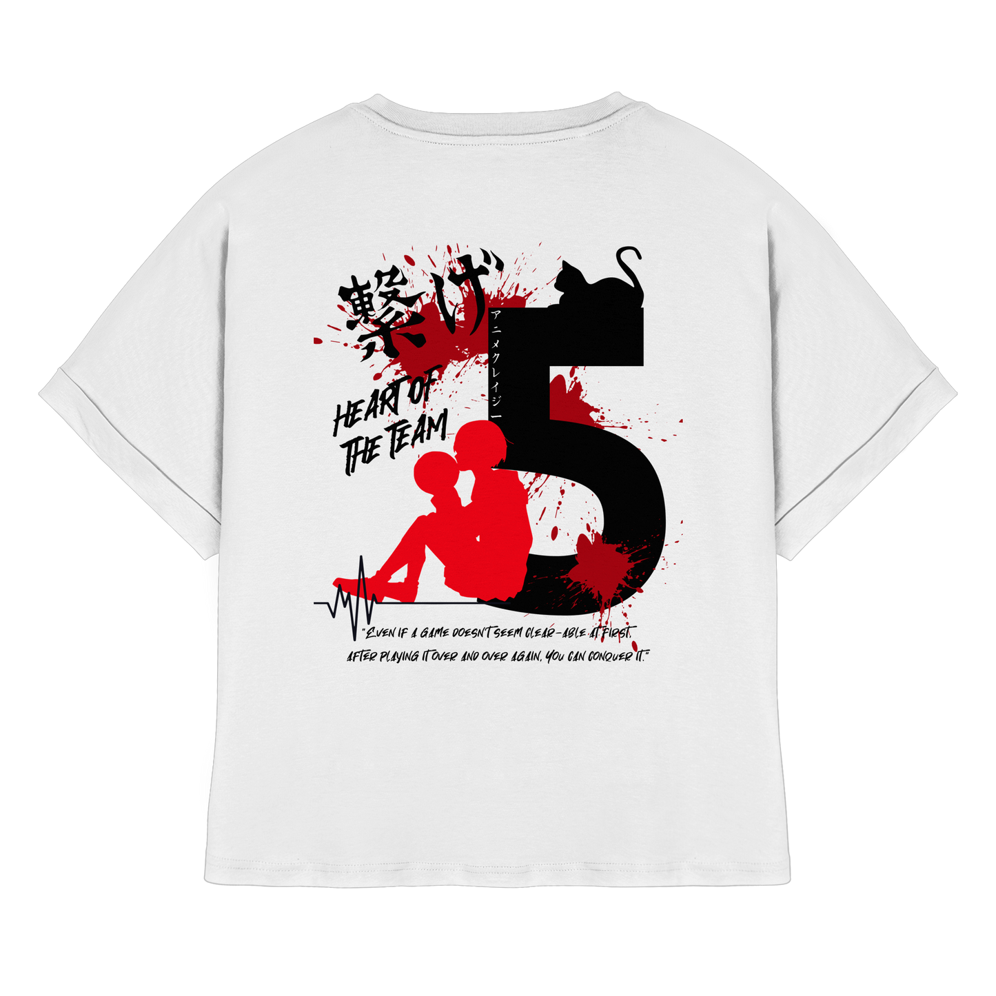 "Heart Of The Team" Back White Womens Organic Rolled Sleeves Shirt