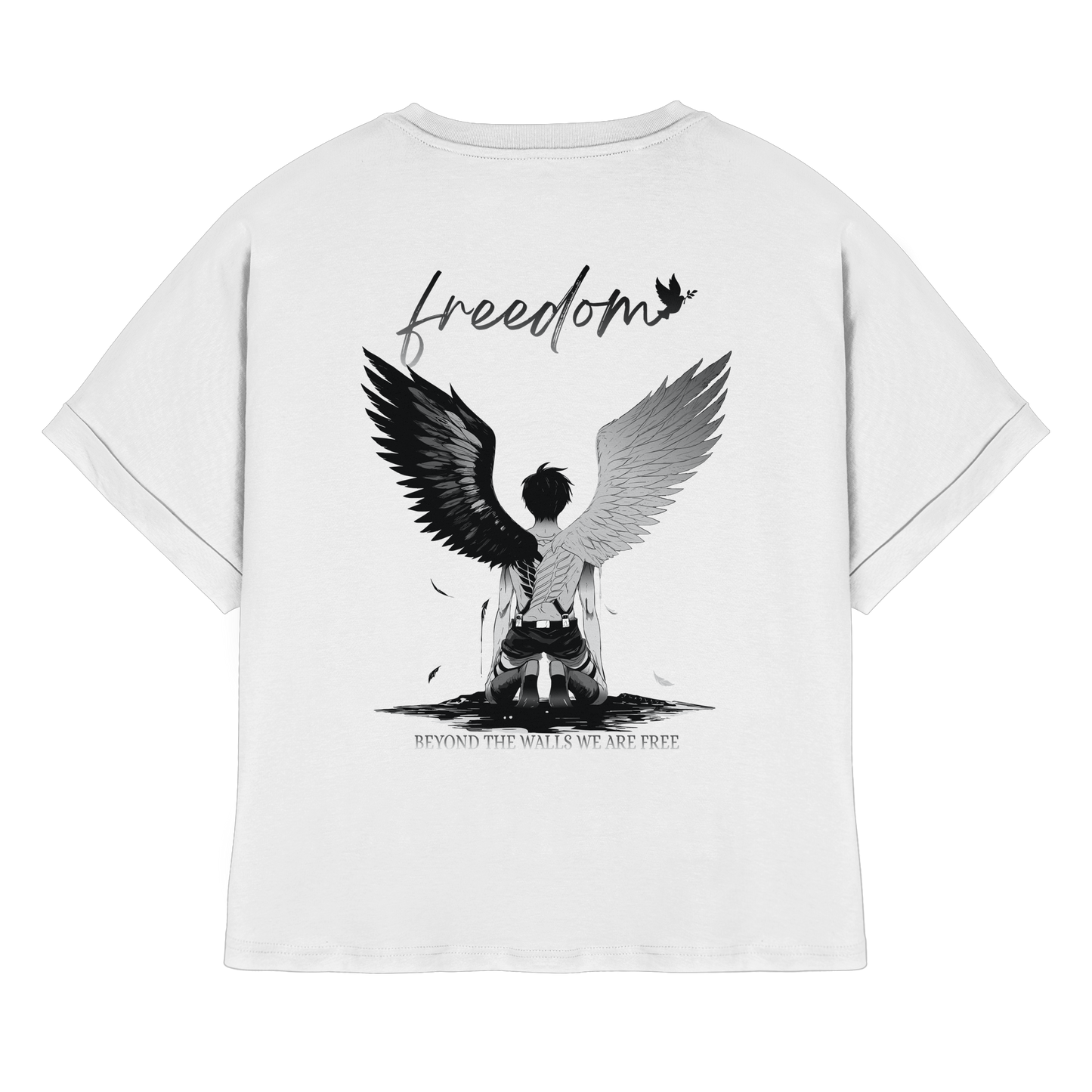 "Freedom" Back Womens Organic Rolled Sleeves Shirt