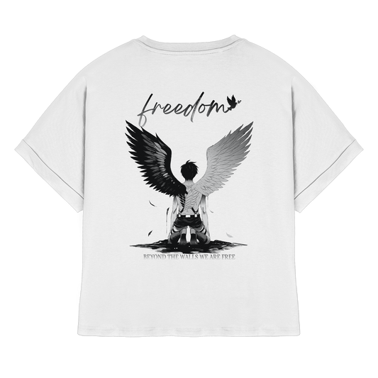 "Freedom" Back Womens Organic Rolled Sleeves Shirt