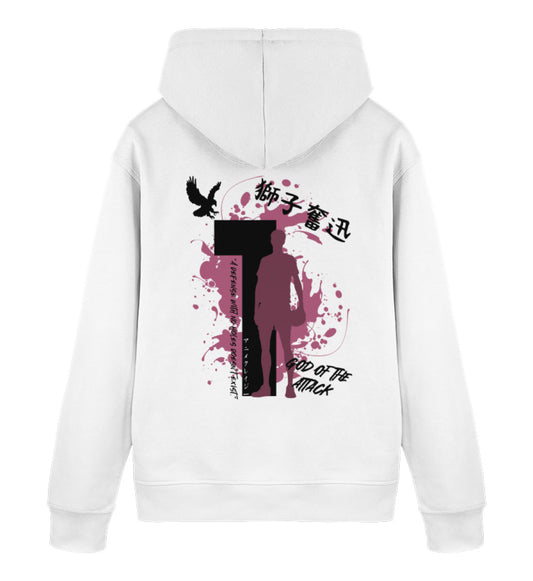 "God Of The Attack" Back Unisex Organic Hoodie