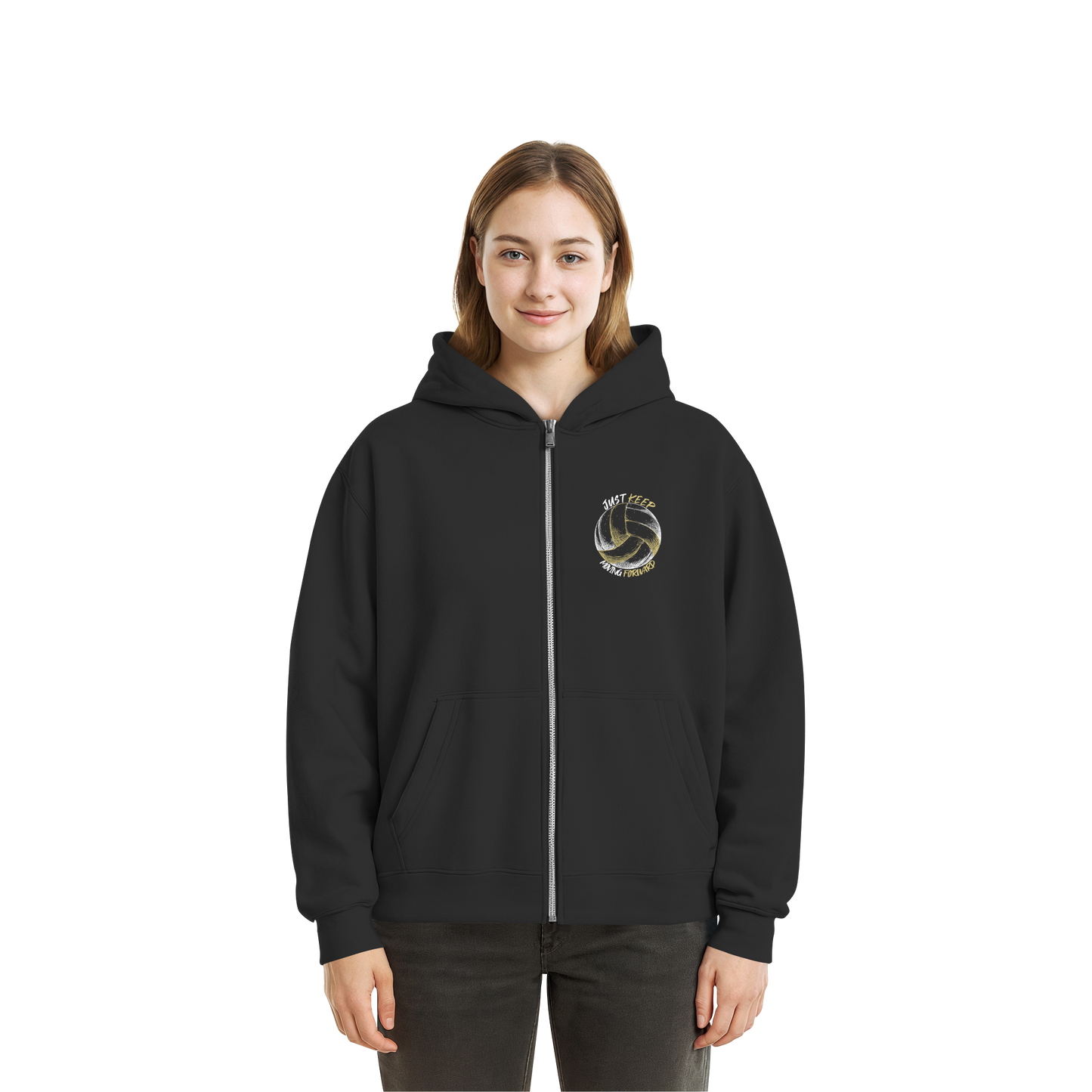 "Ace Of The Outside Attack" Black Fluffy Boxcut Zipper