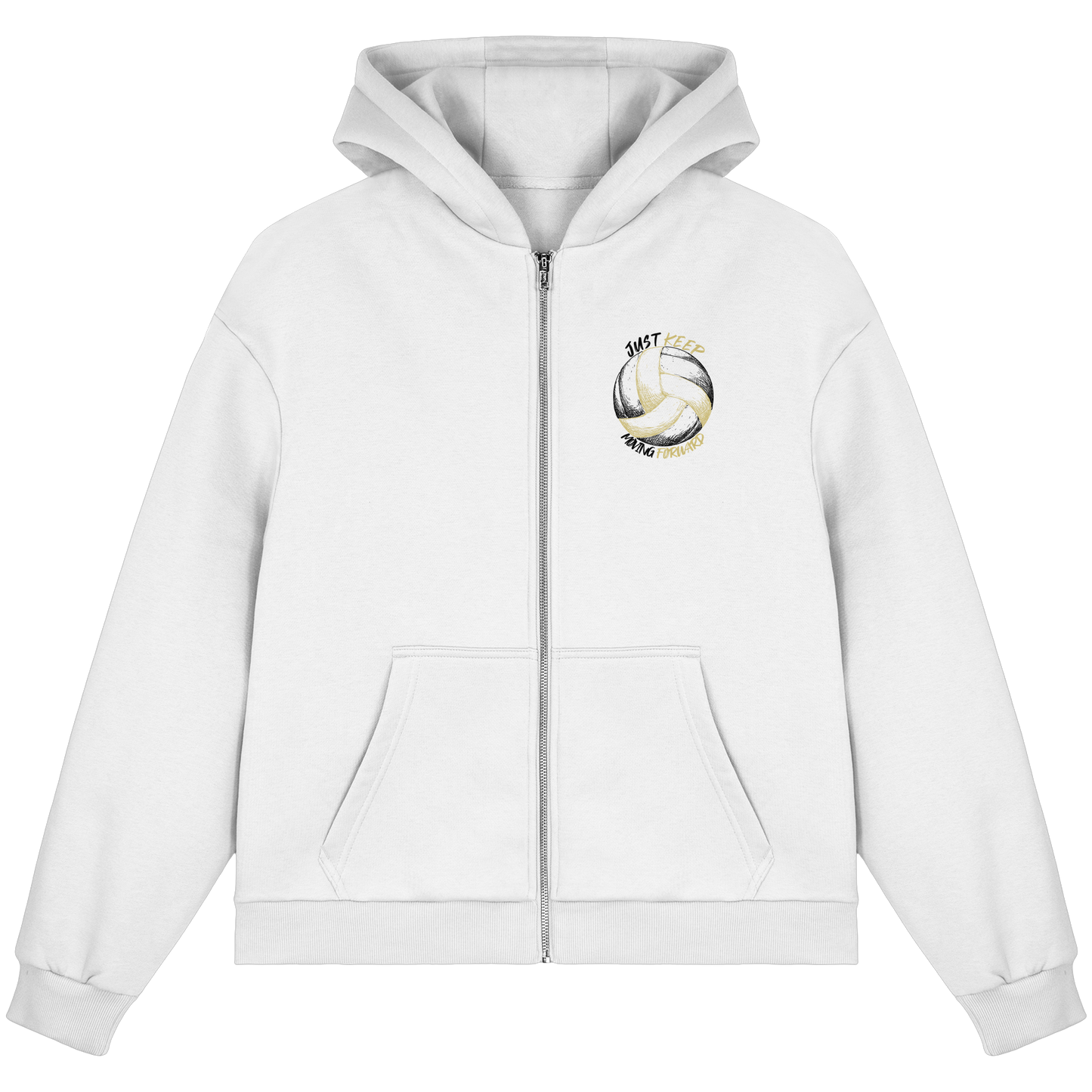 "Ace Of The Outside Attack" White Fluffy Boxcut Zipper