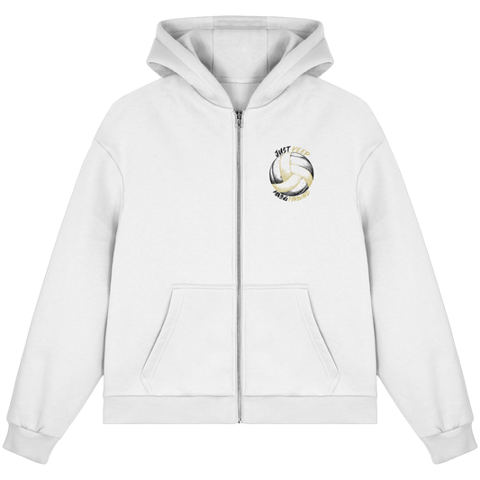 "Ace Of The Outside Attack" White Fluffy Boxcut Zipper