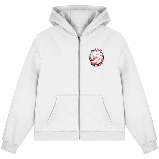 "Heart Of The Team" White Fluffy Boxcut Zipper