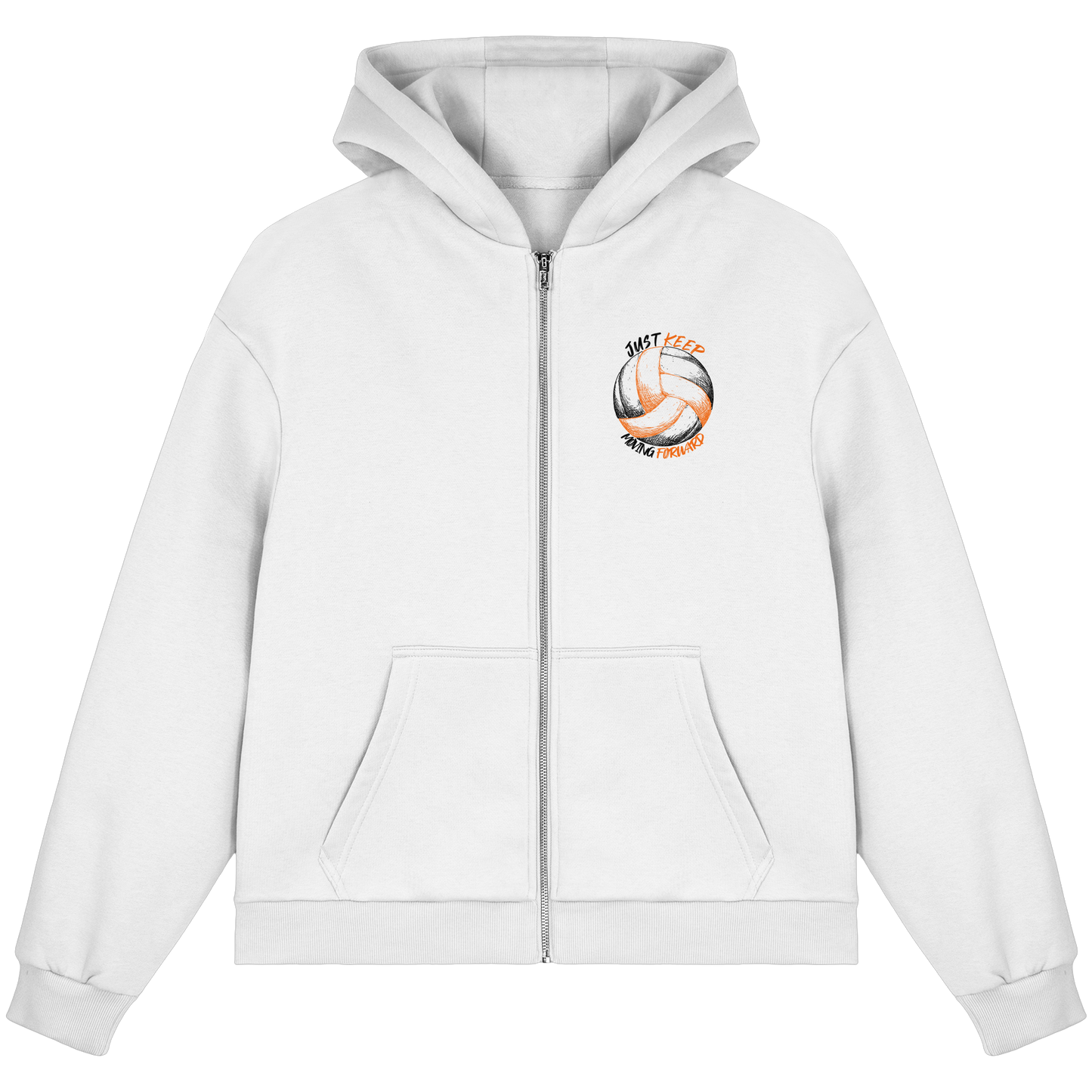 "Little Titan" White Fluffy Boxcut Zipper